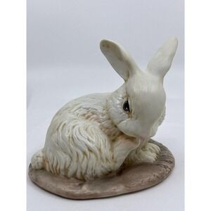 Vintage White Ceramic Bunny Rabbit Statue By J. Vanderbilt